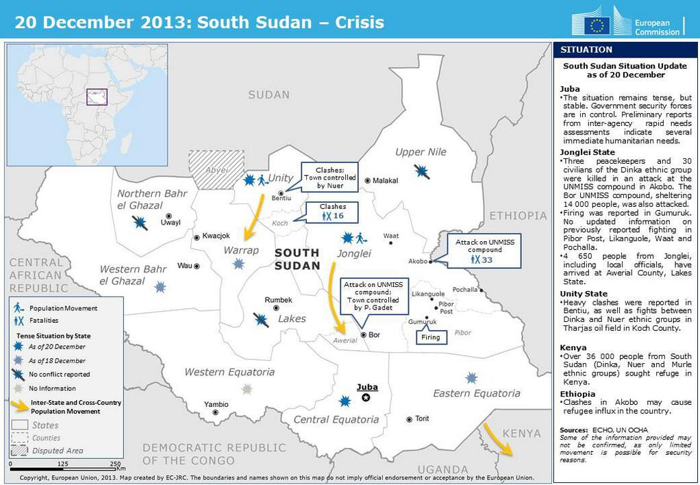 South Sudan map December